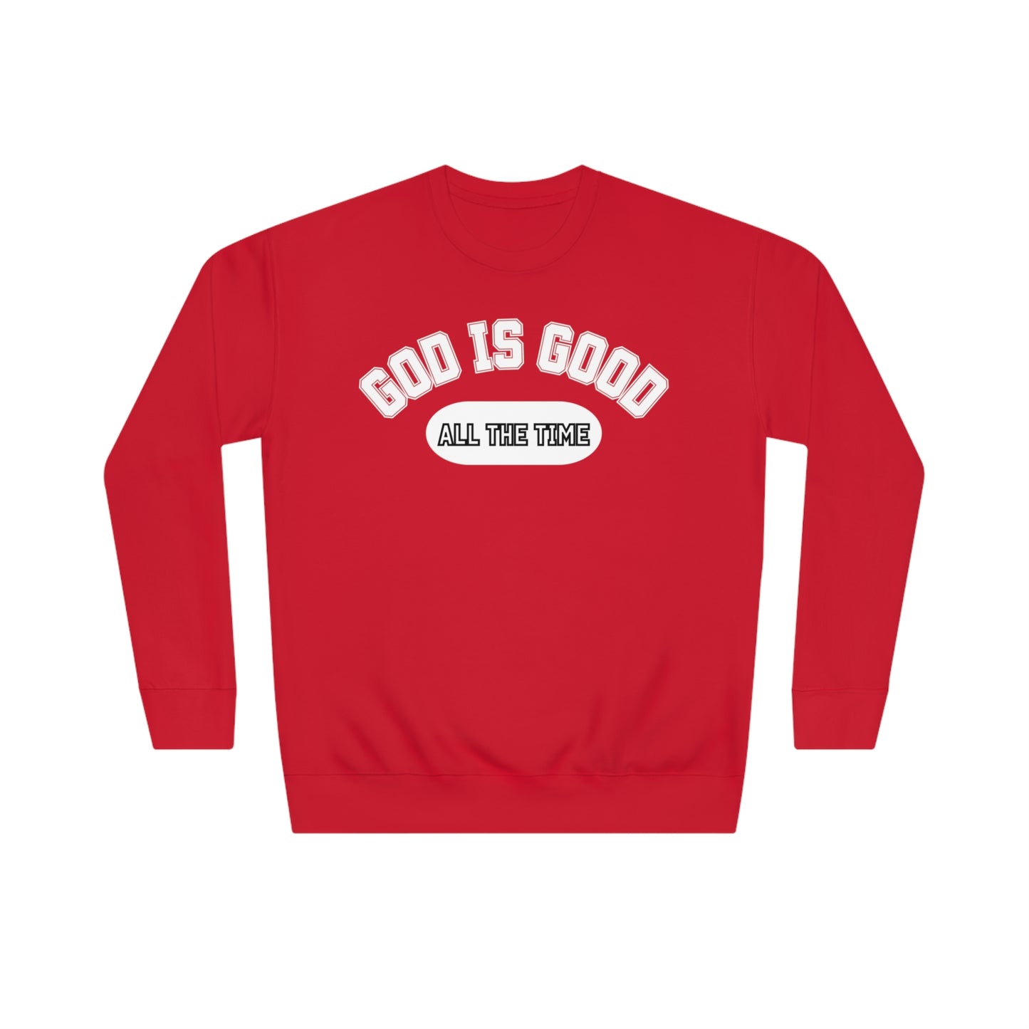 God is Good Vintage Christian Round Neck Fleece Printed Crew Sweatshirt