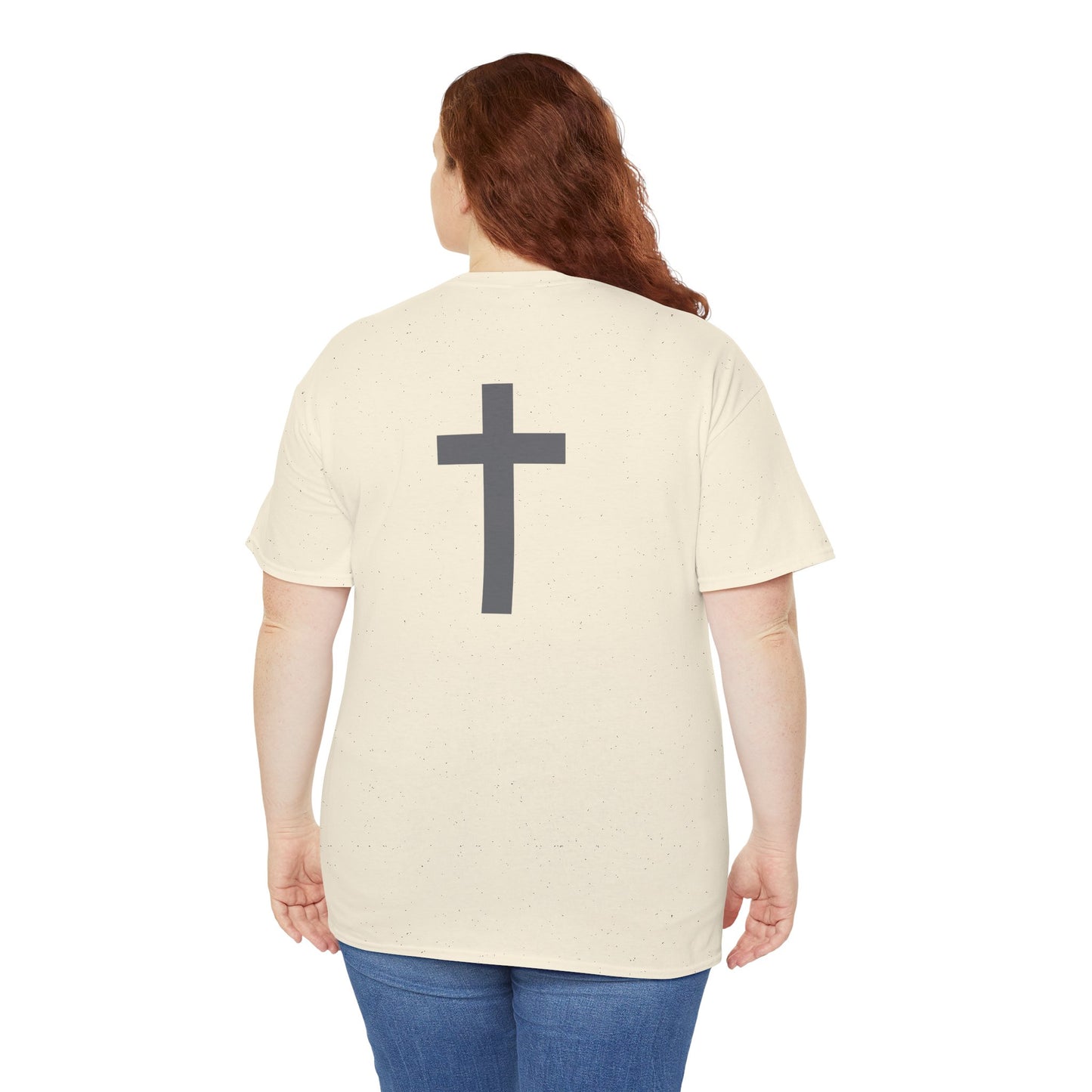 Stronger Than The Storm with Cross On Back Cotton Tee