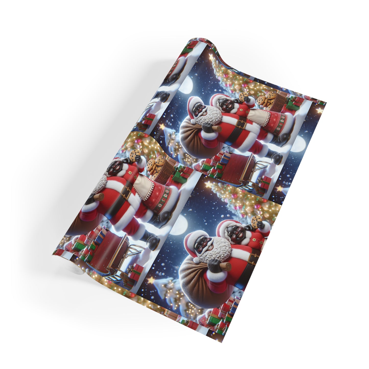 Christmas Wrapping Paper Rolls - Traditional Holiday Gift Wrap Paper - Santa Claus Mrs. Claus