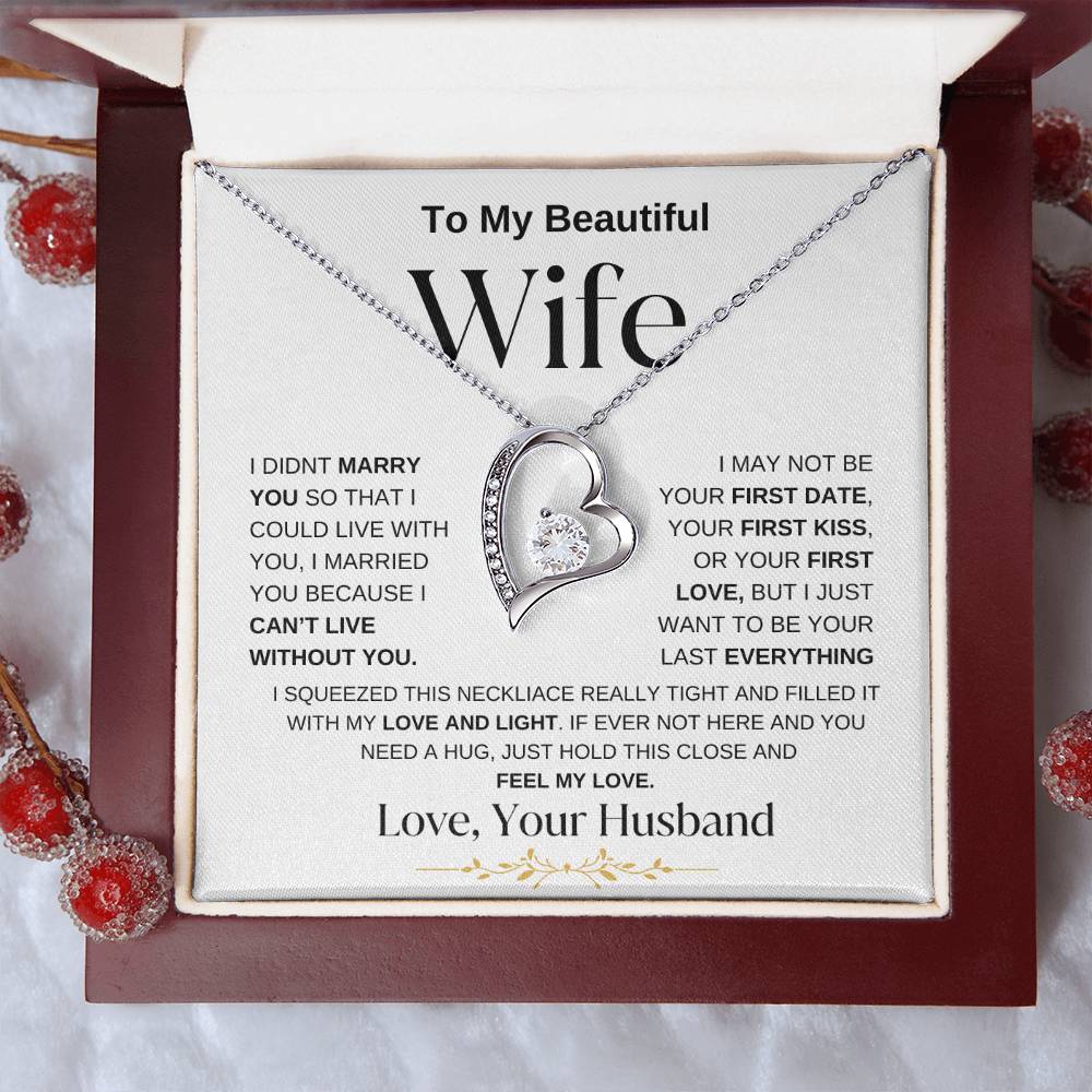 To My Beautiful Wife | Forever Love Necklace - WBG