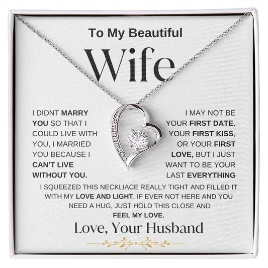 To My Beautiful Wife | Forever Love Necklace - WBG