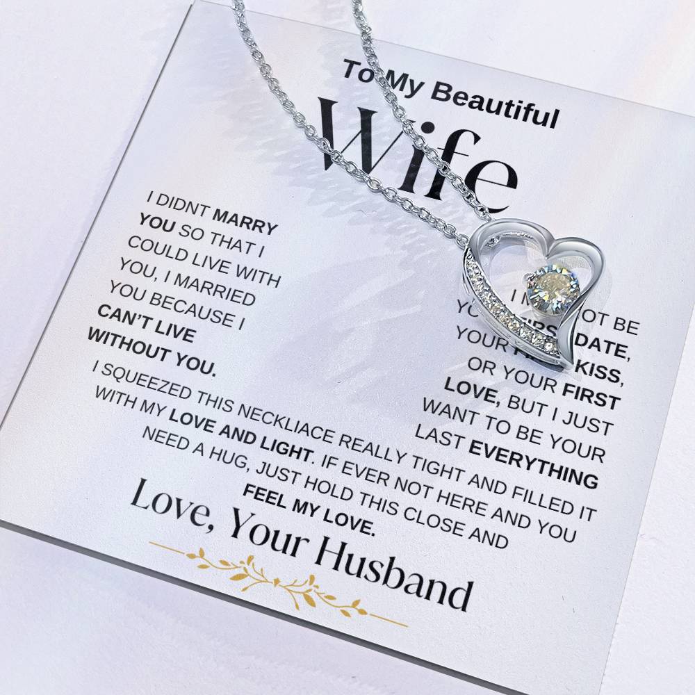 To My Beautiful Wife | Forever Love Necklace - WBG