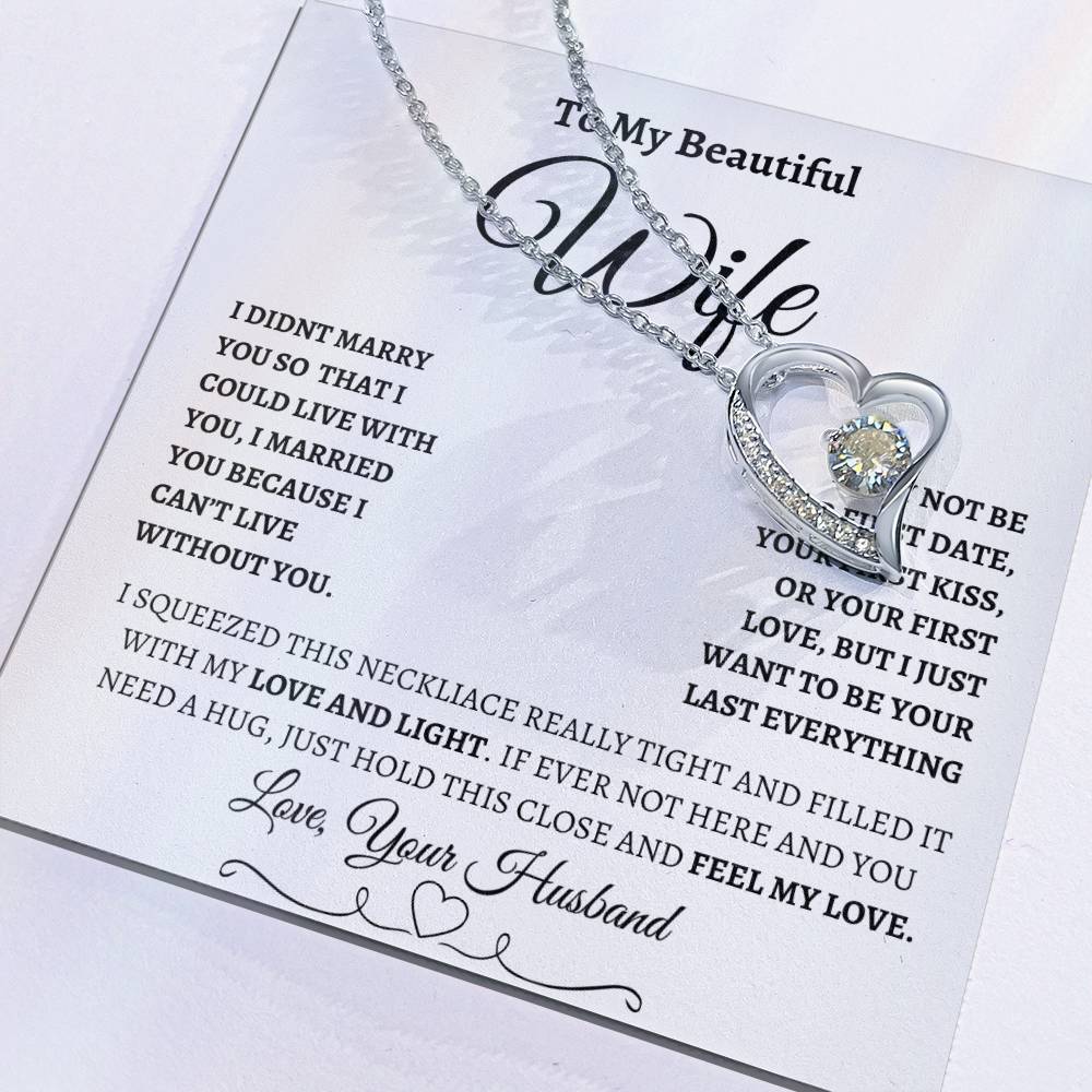 To My Beautiful Wife | Forever Love Necklace - WB