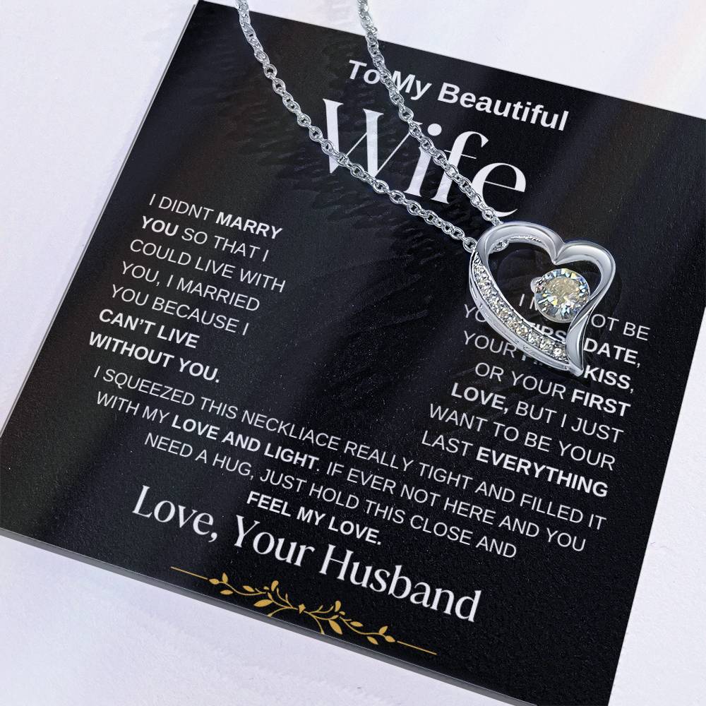 To My Beautiful Wife | Forever Love Necklace - BWG