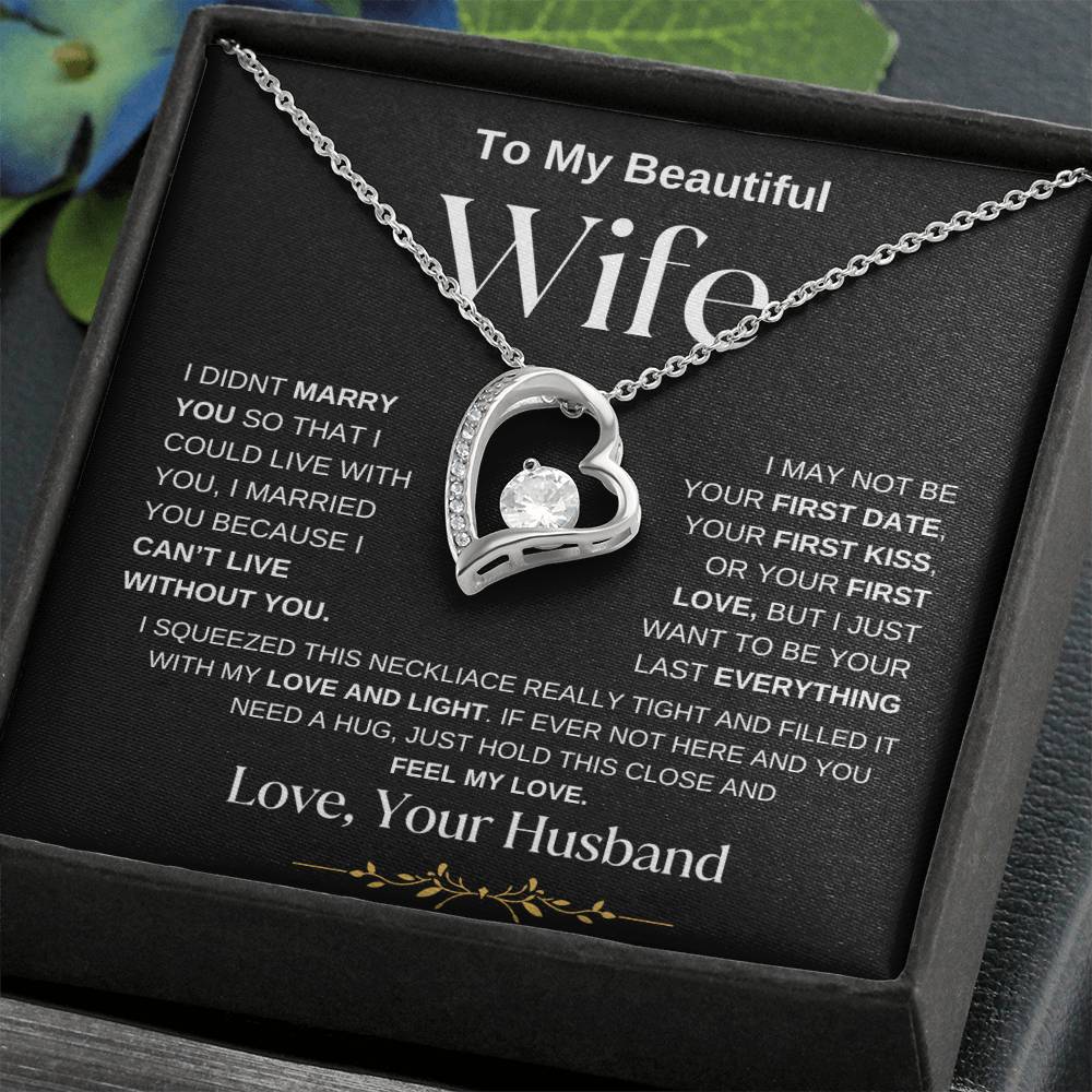 To My Beautiful Wife | Forever Love Necklace - BWG