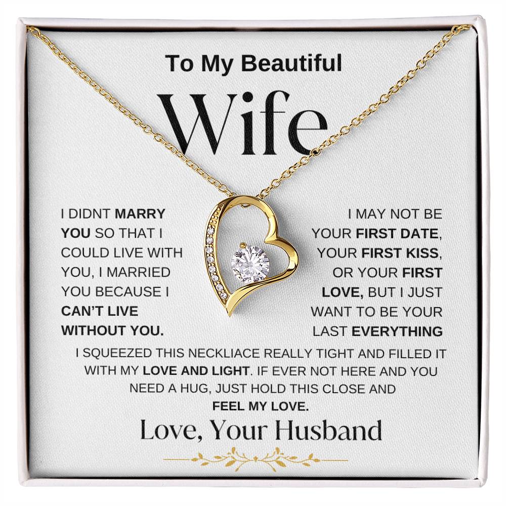 To My Beautiful Wife | Forever Love Necklace - WBG