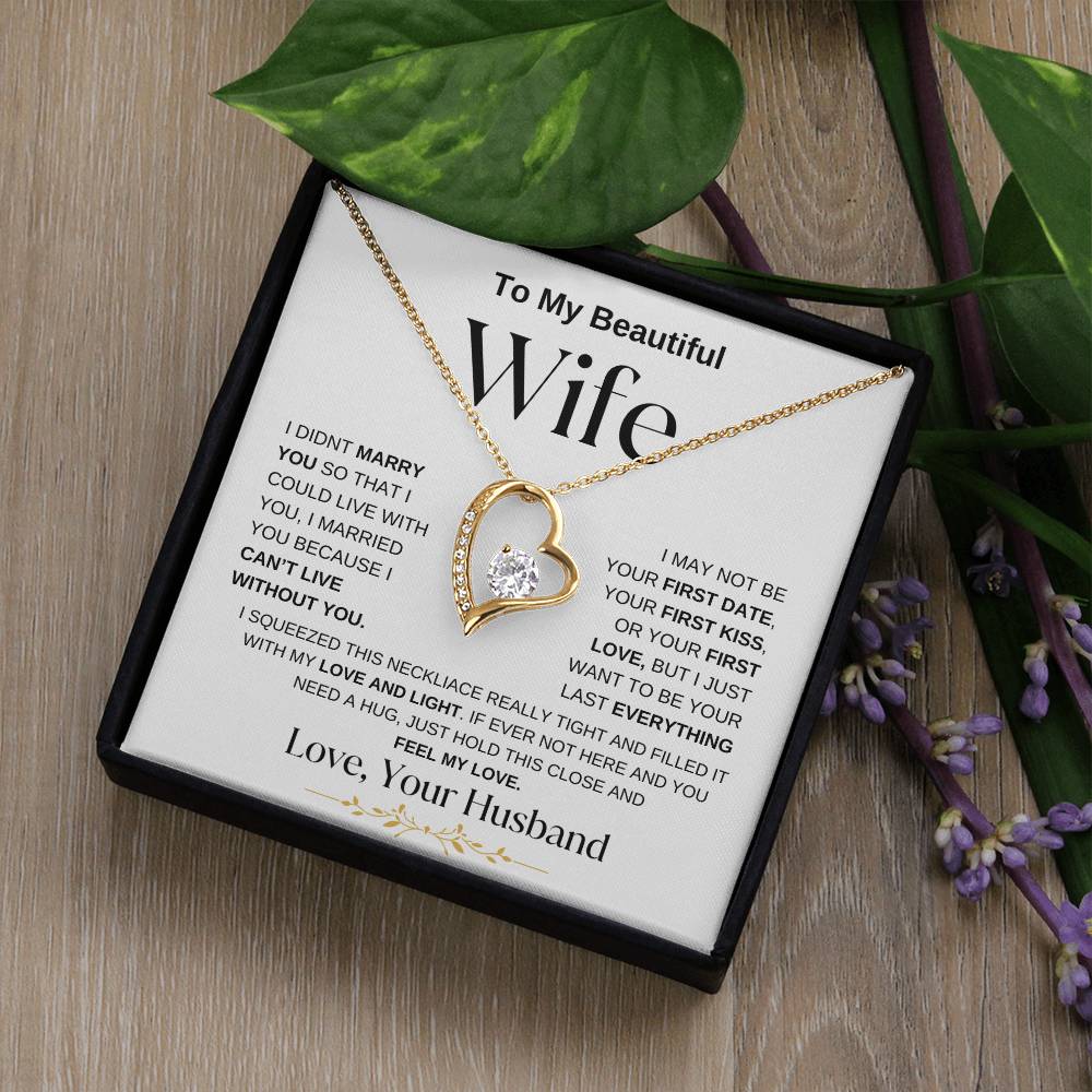 To My Beautiful Wife | Forever Love Necklace - WBG