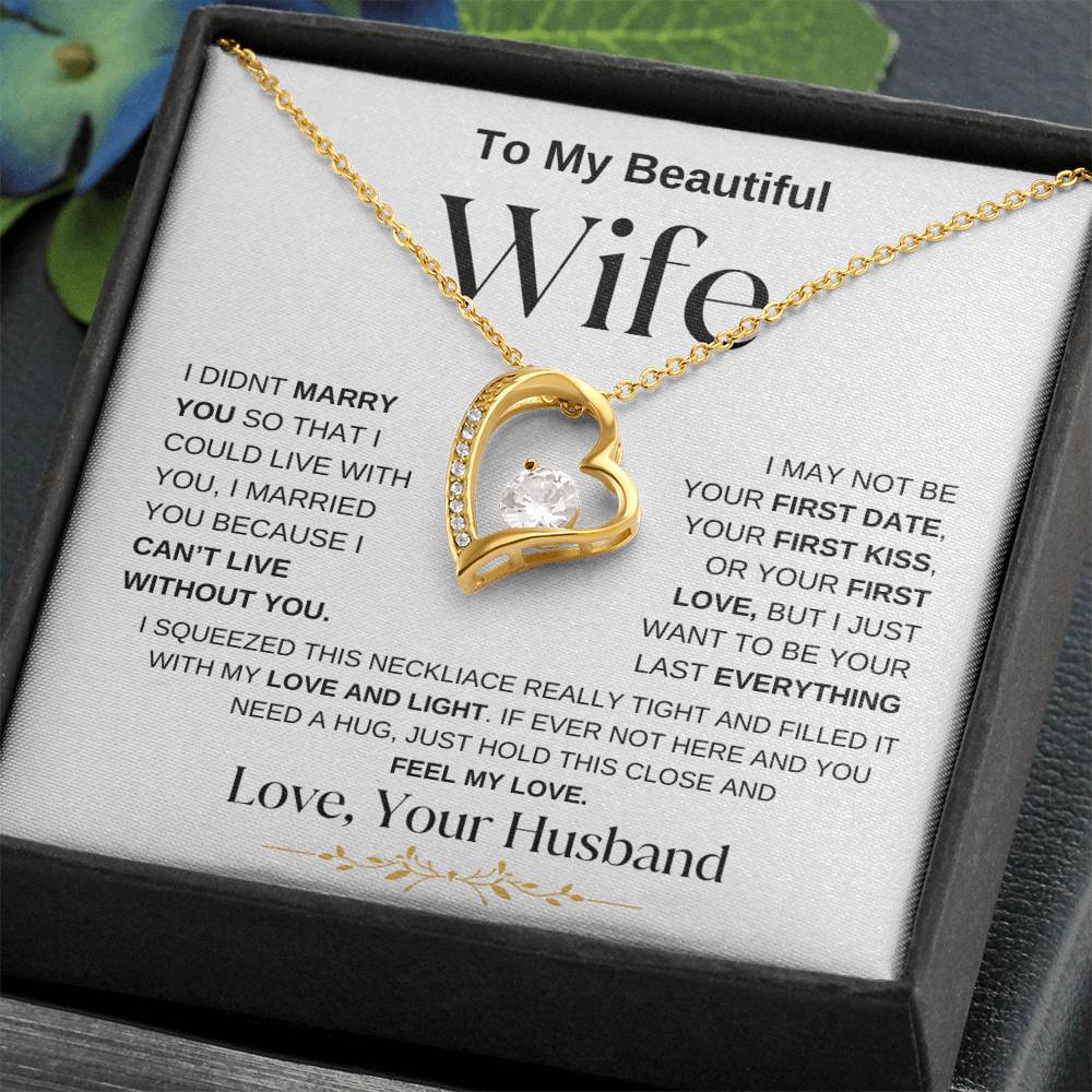 To My Beautiful Wife | Forever Love Necklace - WBG